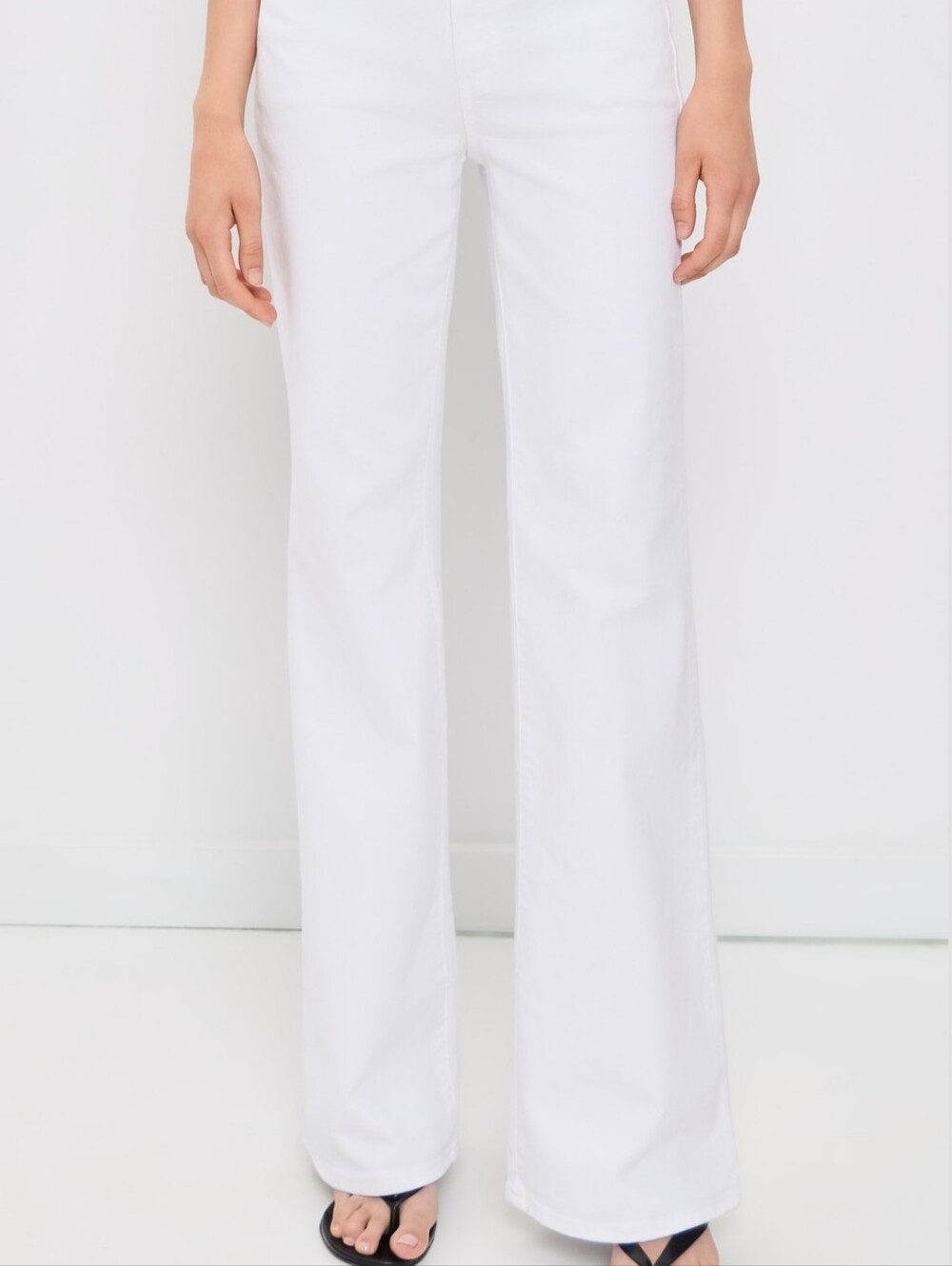 PAIGE White Wide-Leg High-Rise Jeans